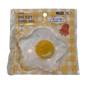 Amifa Die Cut Cool Gel/Ice Pack. Fried Egg/Sunny Side Up Design. Yellow/Clear